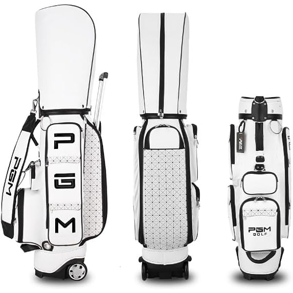 GOLF ゴルフ　キャディバッグ 黒/赤　キャスター付き　車輪付き メガゴルフ トラベル キャディバッグ ミッシングトップ